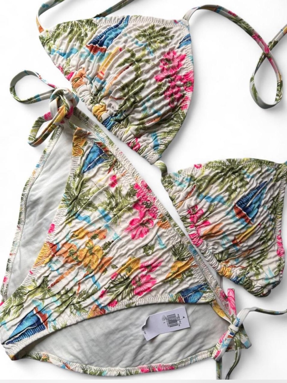 Old Navy Floral Multicolor Triangle String Bikini